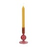 Kandelaar glas bol - rood - ø8x13.5 cm