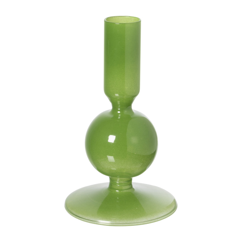 Kandelaar bol - groen - ø8x13.5 cm