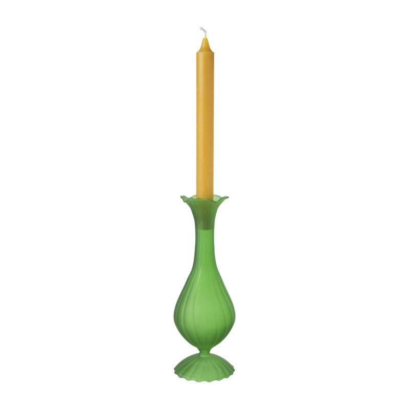 Kandelaar hoog - groen - ø8x22.5 cm 