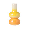 Kandelaar glazed - geel/oranje - ø7x13.5 cm