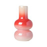 Kandelaar glazed - rood/roze - ø7x13.5 cm