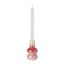 Kandelaar glazed - rood/roze - ø7x13.5 cm