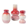 Kandelaar glazed - rood/roze - ø7x13.5 cm
