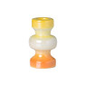Kandelaar glazed 3 laags - geel/oranje - ø5.5x9.7 cm