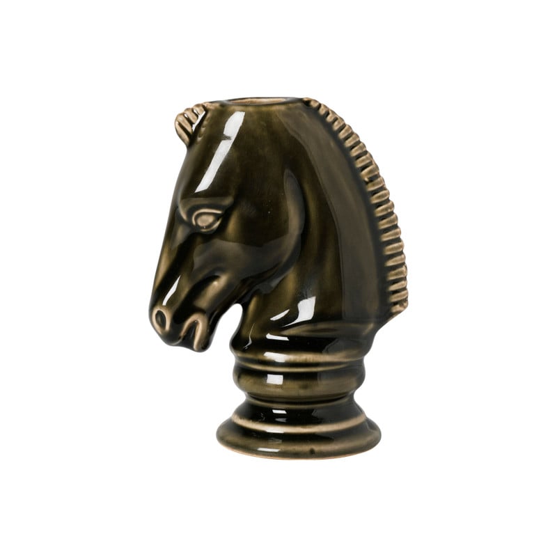 Kandelaar paard - groen - 14x10.2x6.5 cm