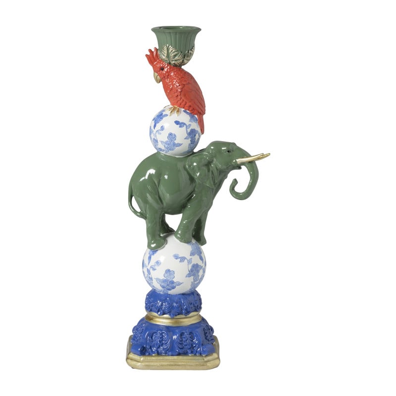 Kandelaar olifant - multikleur - 30x13x8.5 cm