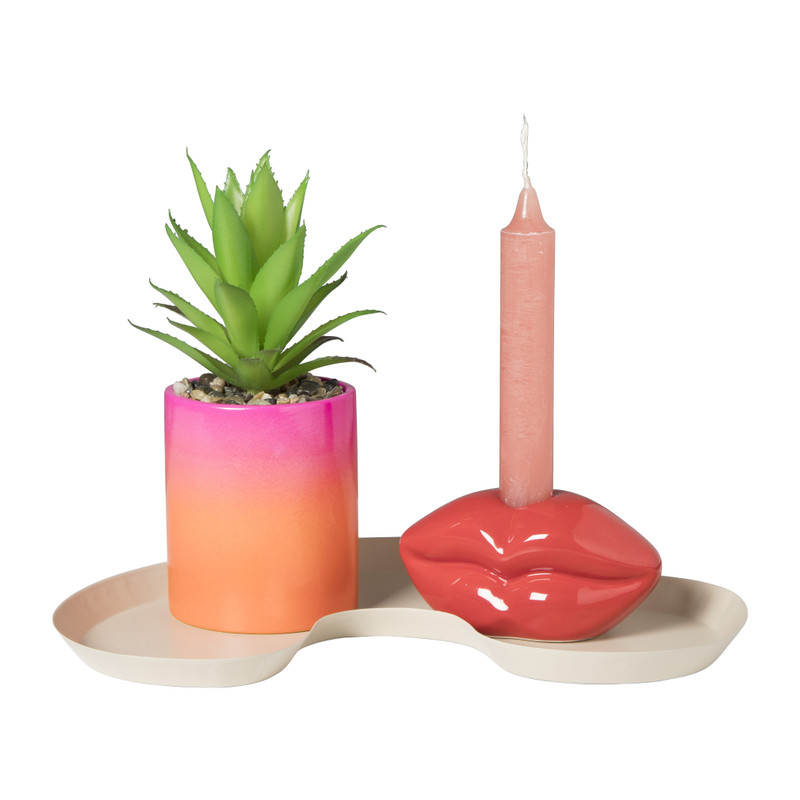 Decoratieplateau organisch - geel - 1.5x28x20 cm