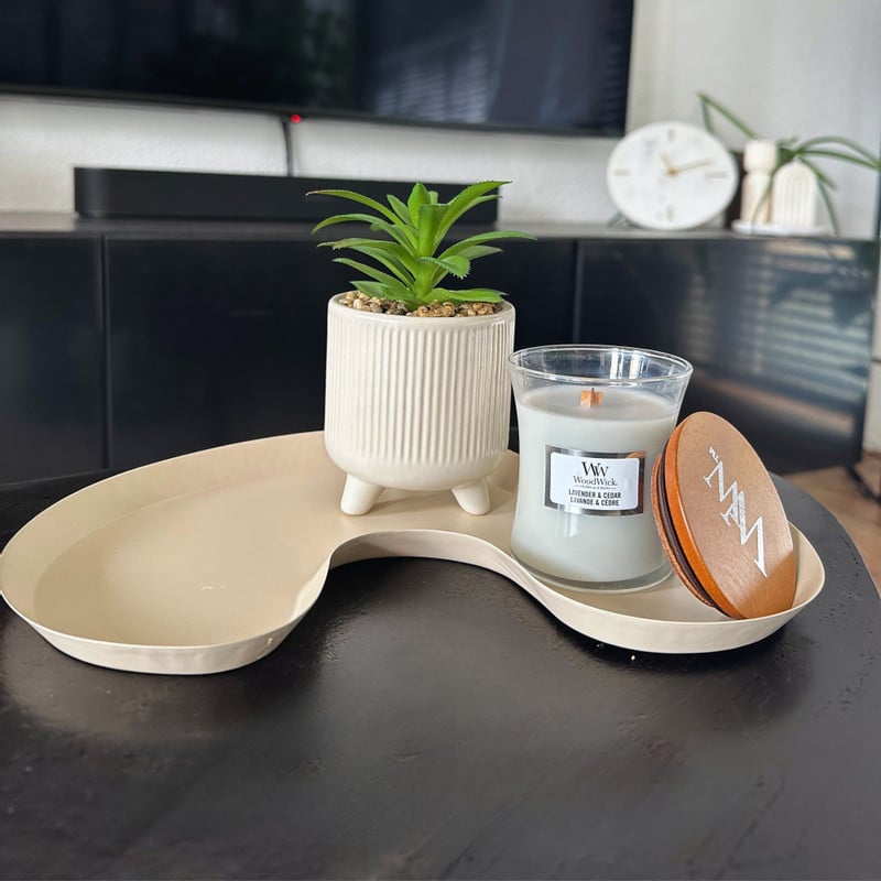 Decoratieplateau organisch - geel - 1.5x28x20 cm