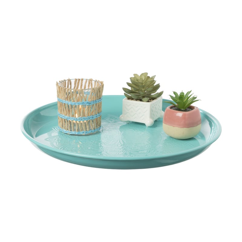Decoratieplateau - blauw - ø36x3 cm