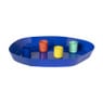 Kaarsenplateau met magneten - blauw - 3x24x18.5 cm