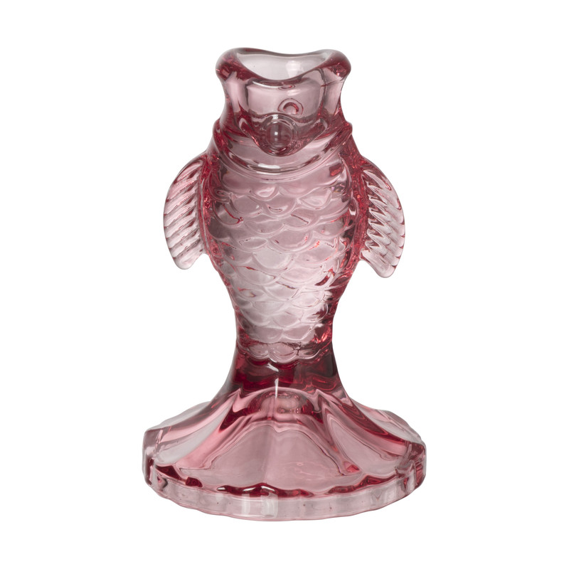 Kandelaar vis - rood - ø8x12 cm