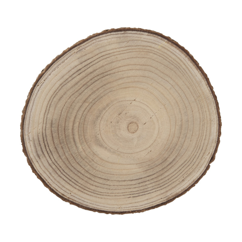 Decoratieplateau hout - bruin - ø26x2 cm