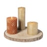 Decoratieplateau hout - bruin - ø26x2 cm