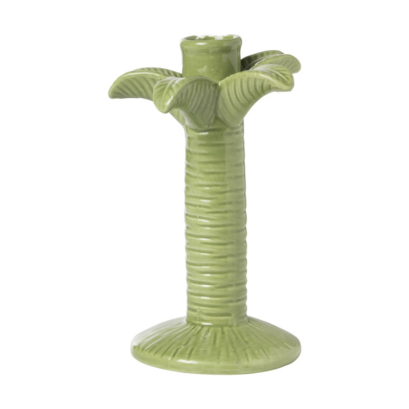 Kandelaar palmboom groot - groen - ø10x16 cm