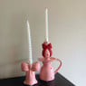 Kandelaar strik klein - roze - 11.7x10.5x7 cm