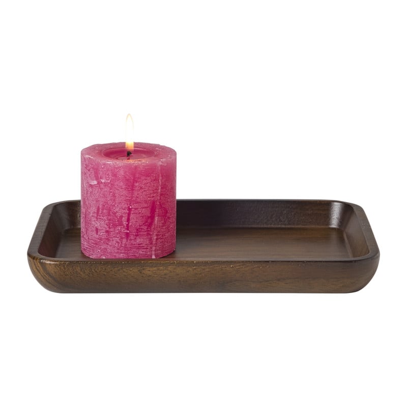 Plateau hout groot - bruin - 3.4x36x26.1 cm