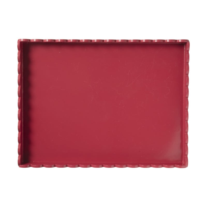 Plateau geschulpt - rood - 3x20x30 cm