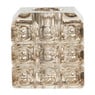 Kandelaar vierkant - beige - 5.5x5.5x5.5 cm