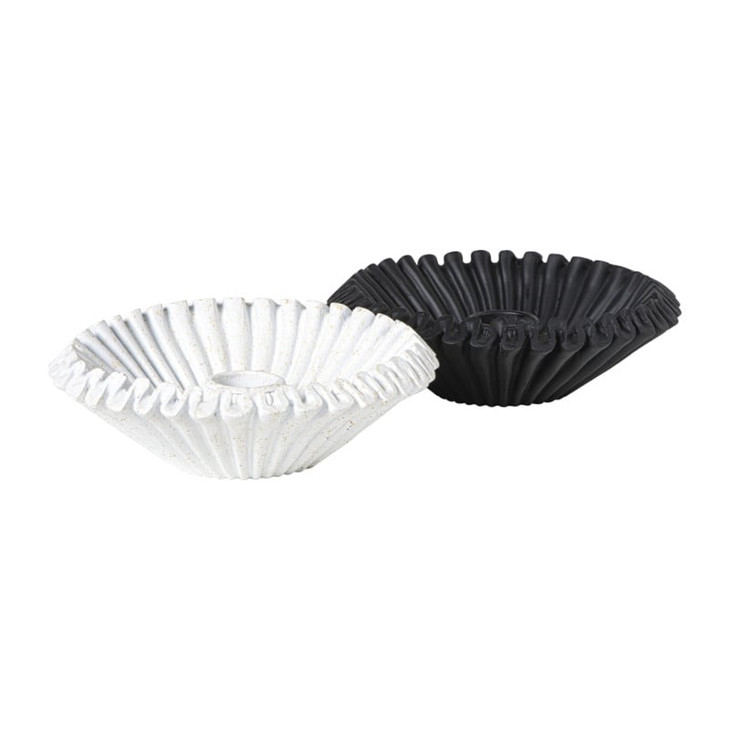 Kandelaar wave - wit - ø13.5x4 cm