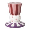 Kandelaar streep stip laag - multikleur - ø8x9 cm