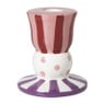 Kandelaar streep stip laag - multikleur - ø8x9 cm