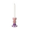 Kandelaar streep stip hoog - multikleur - ø8.5x12 cm