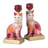 Kandelaar kat links - multikleur - 23.5x12x8.5 cm