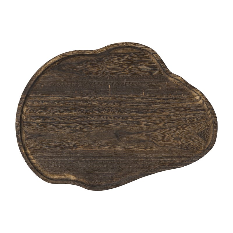 Plateau organisch hout - bruin - 8x25x25 cm