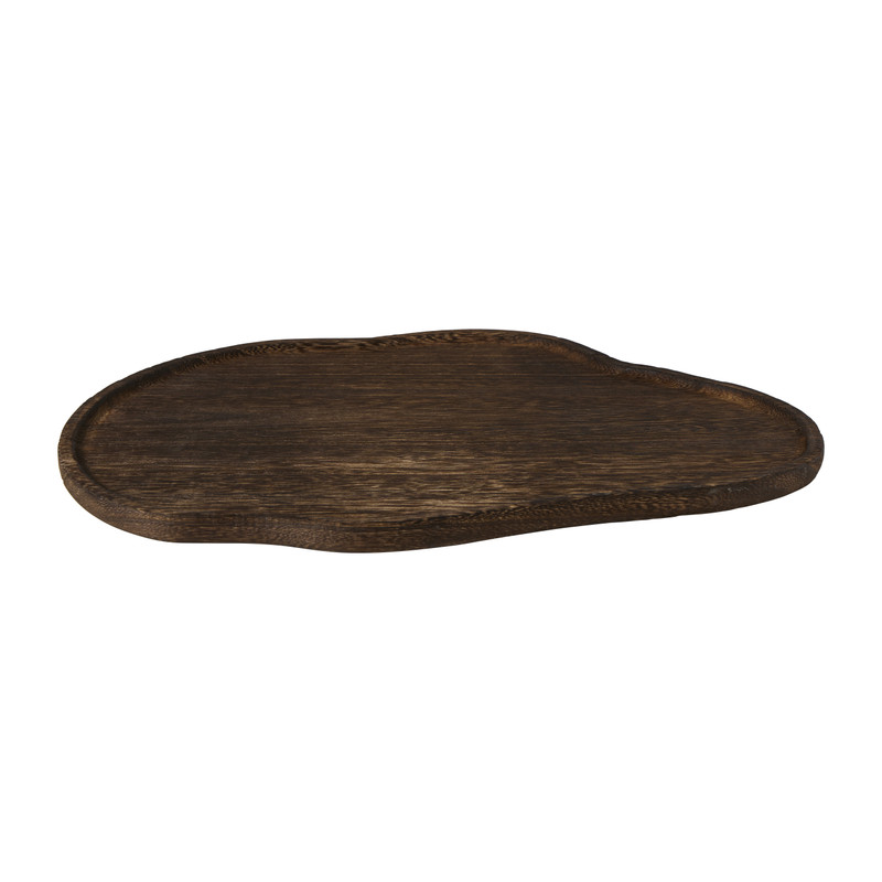 Plateau organisch hout - bruin - 8x25x25 cm