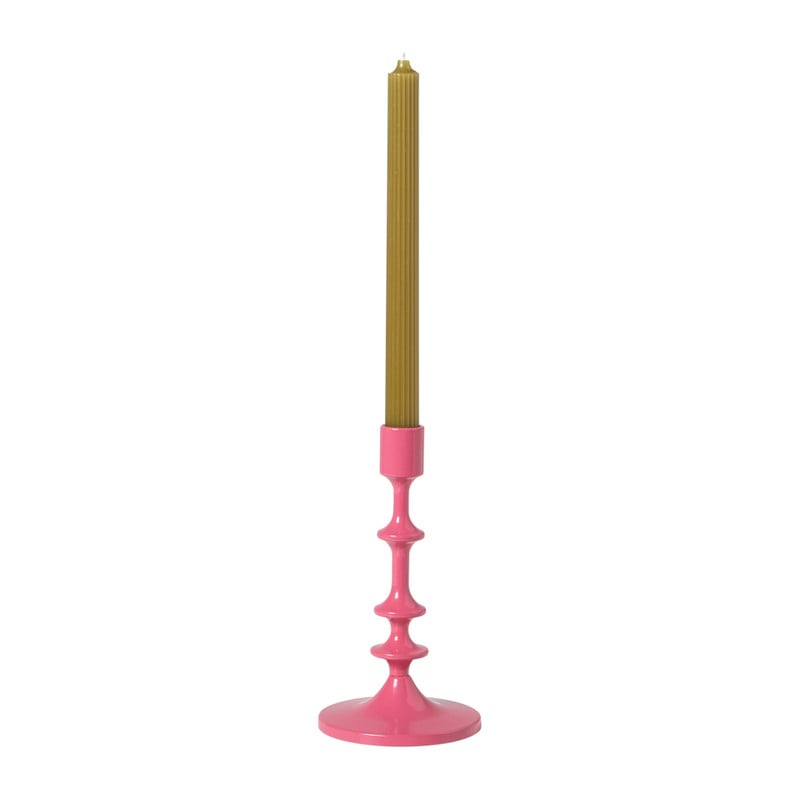 Kandelaar klein - roze - ø10x18.5 cm