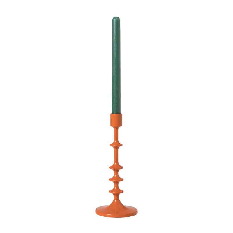 Kandelaar middel - oranje - ø10x23.5 cm