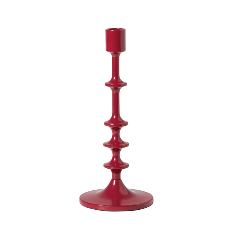 Kandelaar middel - bordeauxrood - ø10x23.5 cm