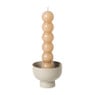 Waxinelichthouder met standaard -  beige - ø8x6 cm