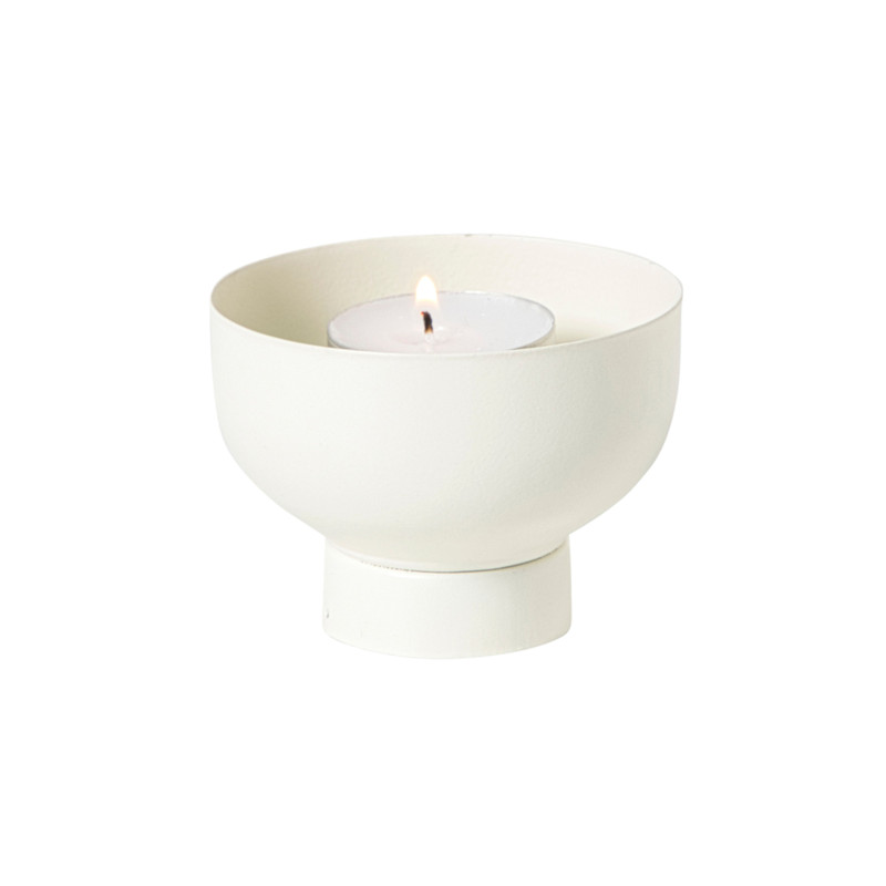 Waxinelichthouder met standaard - wit - ø8x6 cm