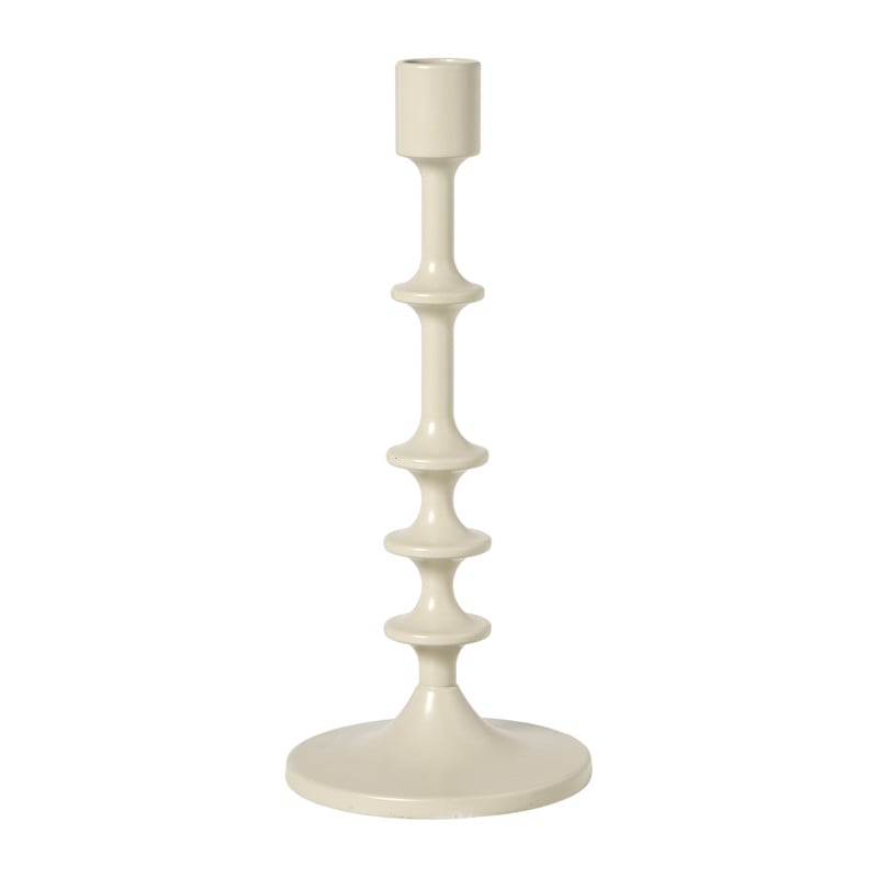 Kandelaar middel - beige - ø10x23.5 cm