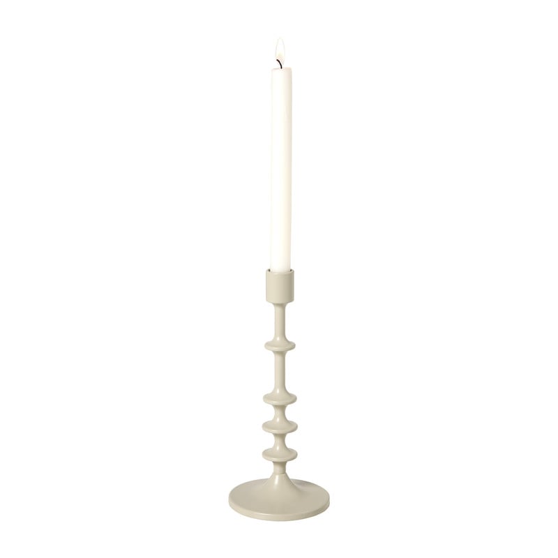 Kandelaar middel - beige - ø10x23.5 cm