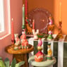 Kandelaar groot - rood/geel - ø9.5x23 cm