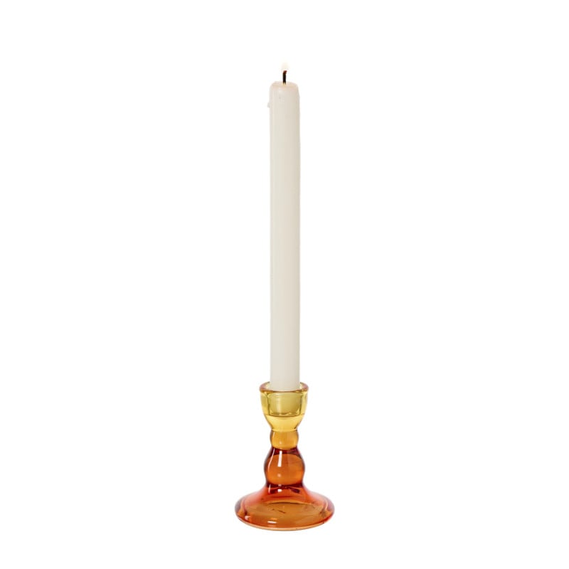 Kandelaar duo - rood/geel -  ø6.5x8.8 cm