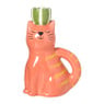 Kandelaar kat - roze - 15x10x7 cm 