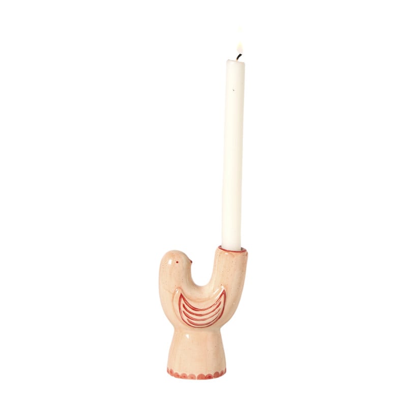 Kandelaar vogel - multikleur - 13x8.5x6 cm