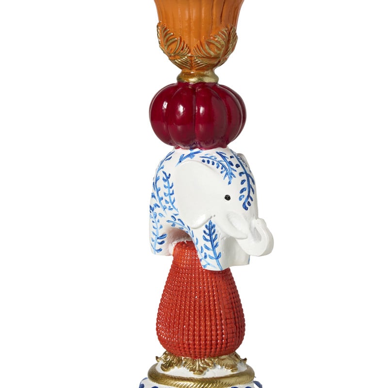 Kandelaar olifant - multikleur - ø9x22.5 cm