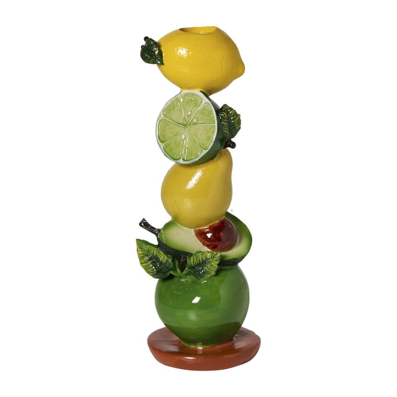 Kandelaar fruit - multikleur - ø10x28 cm