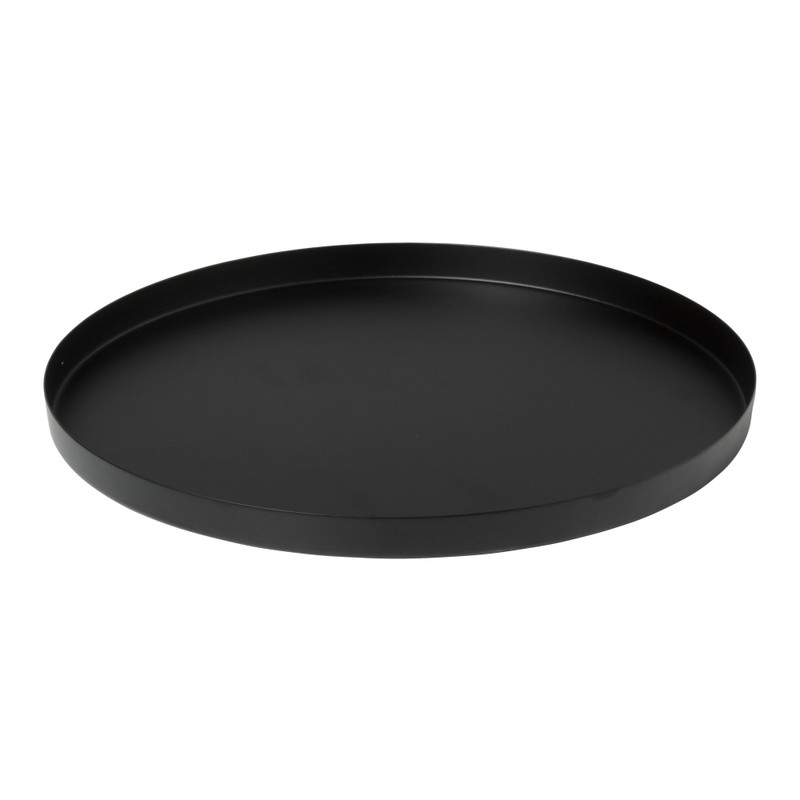 Plateau metaal rond - zwart - ø25x1.5 cm