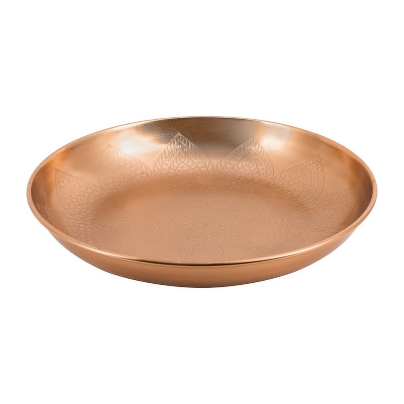 Kaarsenplateau koper - klein - 26 cm
