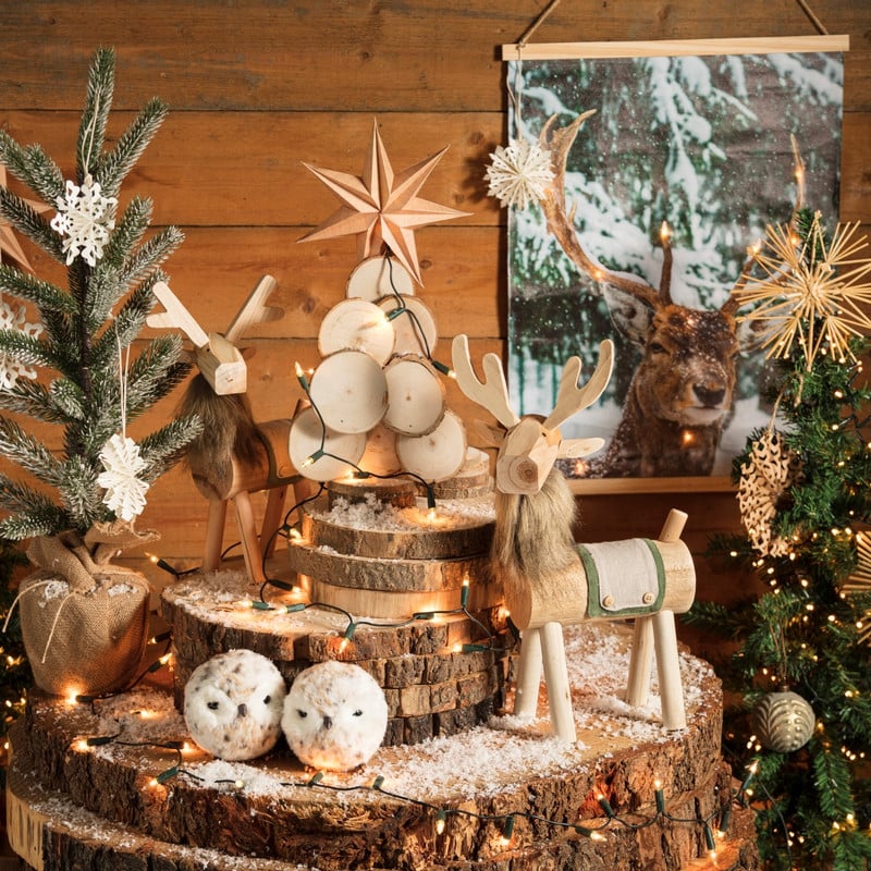 Decoratie plateau hout - ø26 cm