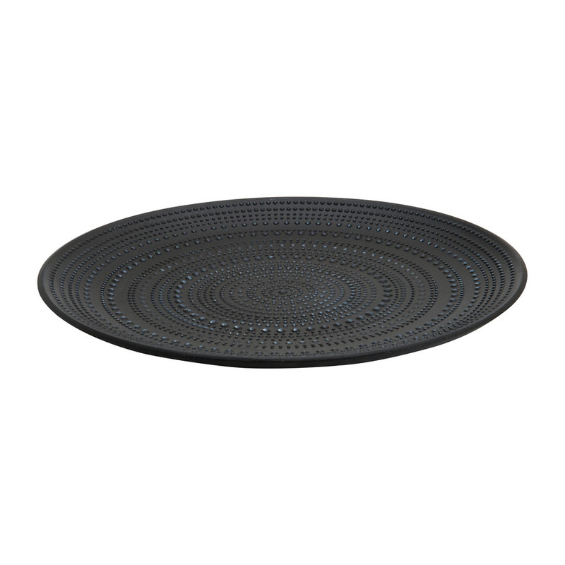 Decoratiebord stip reliëf - 49 cm - zwart