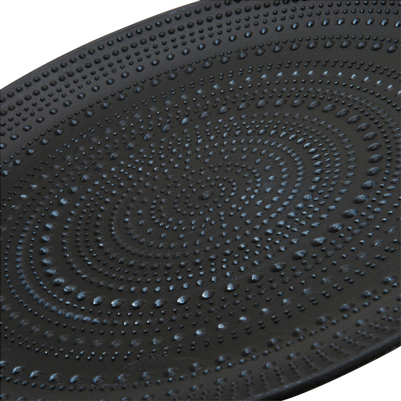Decoratiebord stip reliëf - 49 cm - zwart