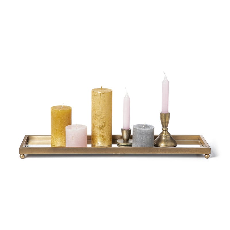 Plateau met spiegel - goud  - 60x15 cm 