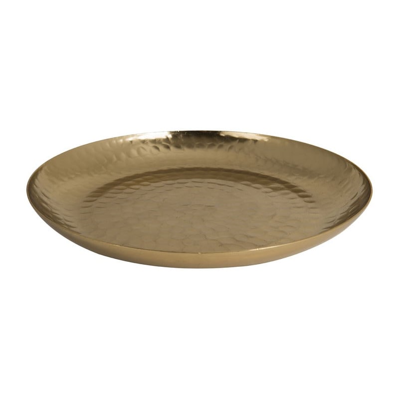 Kaarsenplateau stipreliëf - 33 cm - goudkleurig