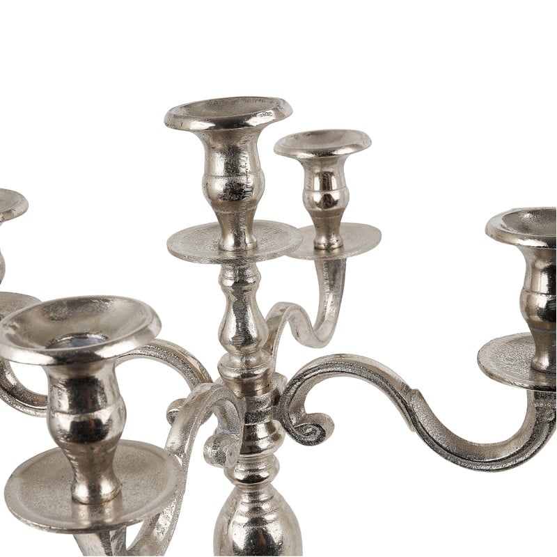 Kandelaar 5-arms - zilver - 50 cm
